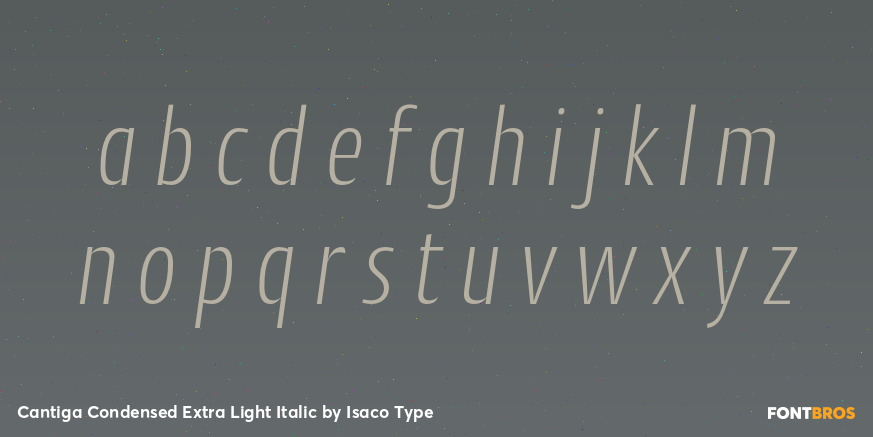 Cantiga Condensed Extra Light Italic Font Poster #3