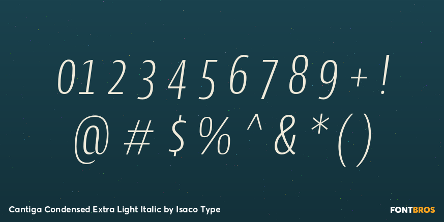 Cantiga Condensed Extra Light Italic Font Poster #4