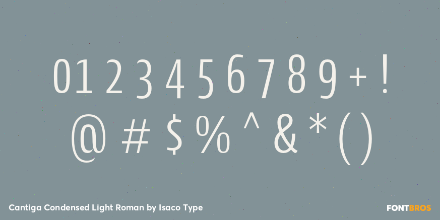 Cantiga Condensed Light Roman Font Poster #1