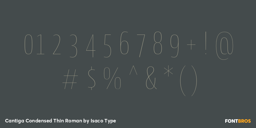 Cantiga Condensed Thin Roman Font Poster #1