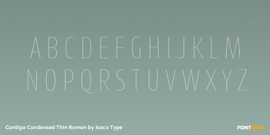 Cantiga Condensed Thin Roman Font Poster #1