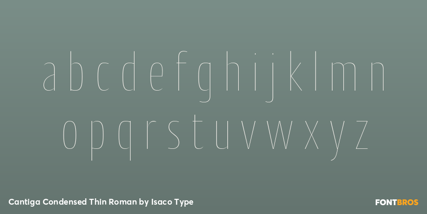 Cantiga Condensed Thin Roman Font Poster #1