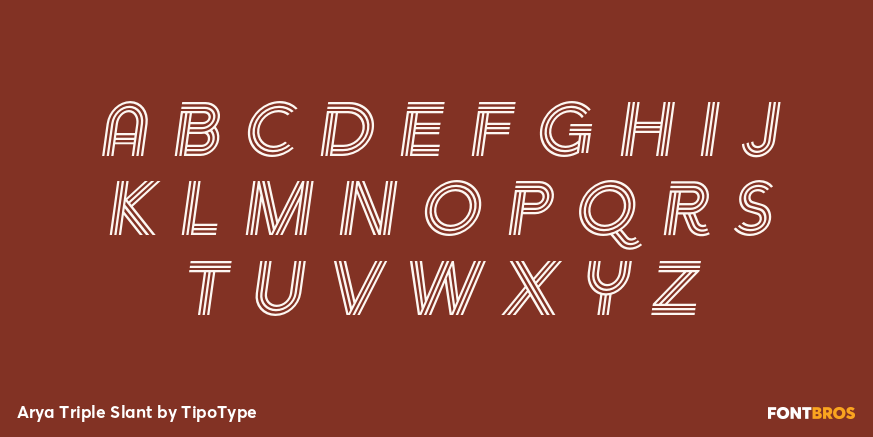 Arya Triple Slant Font Poster #3