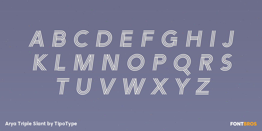 Arya Triple Slant Font Poster #1