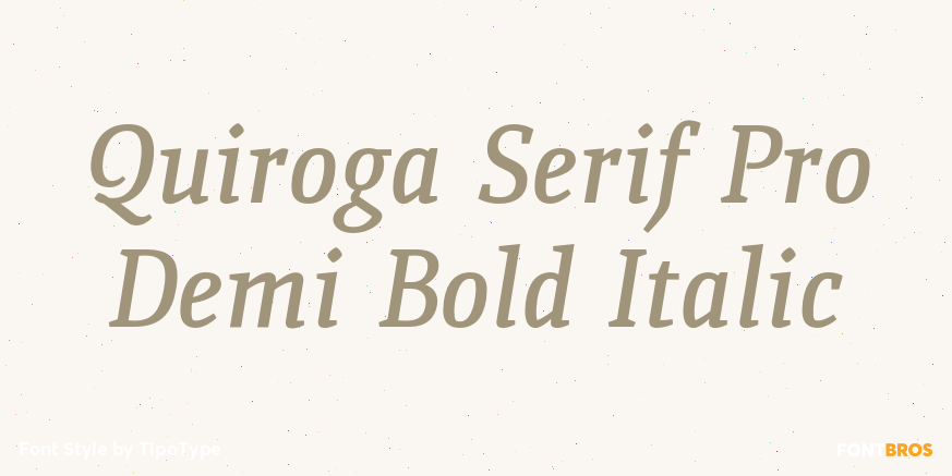Quiroga Serif Pro Demi Bold Italic Font Poster #1
