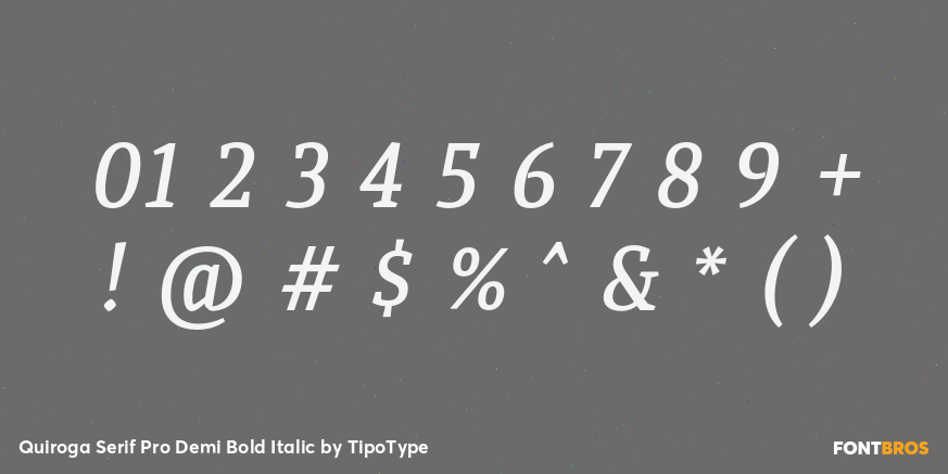 Quiroga Serif Pro Demi Bold Italic Font Poster #1