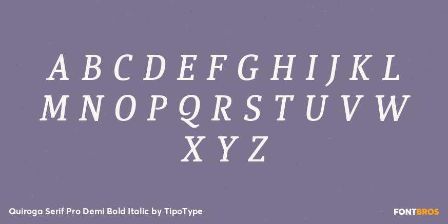 Quiroga Serif Pro Demi Bold Italic Font Poster #1