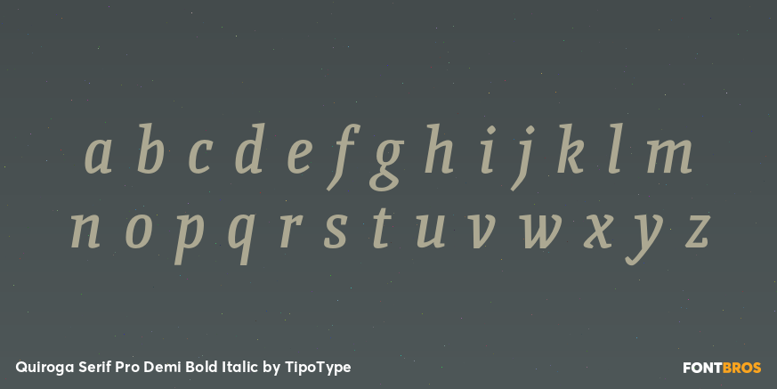 Quiroga Serif Pro Demi Bold Italic Font Poster #1