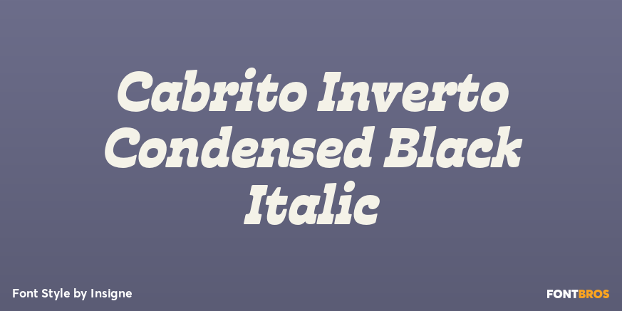 Cabrito Inverto Condensed Black Italic Font Poster #1