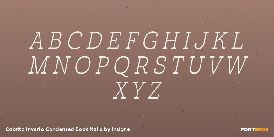 Cabrito Inverto Condensed Book Italic Font Poster #2
