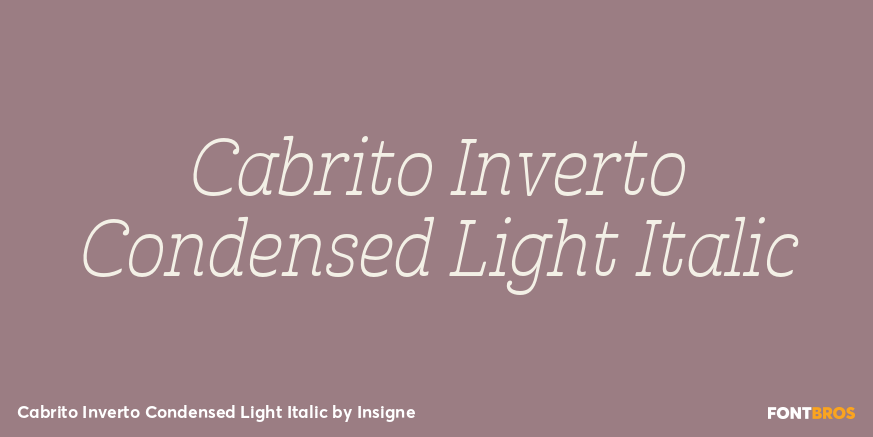 Cabrito Inverto Condensed Light Italic Font Poster #1