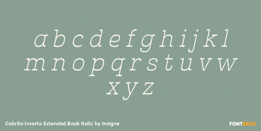 Cabrito Inverto Extended Book Italic Font Poster #3