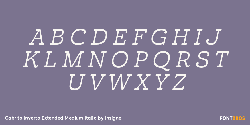 Cabrito Inverto Extended Medium Italic Font Poster #2