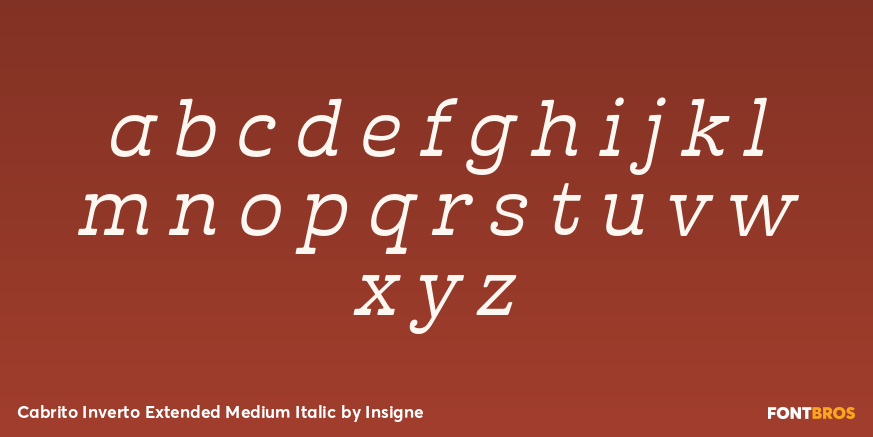 Cabrito Inverto Extended Medium Italic Font Poster #3