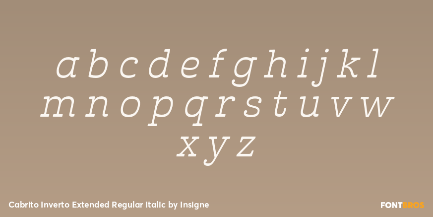 Cabrito Inverto Extended Regular Italic Font Poster #3