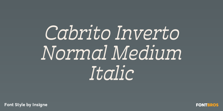 Cabrito Inverto Normal Medium Italic Font Poster #1