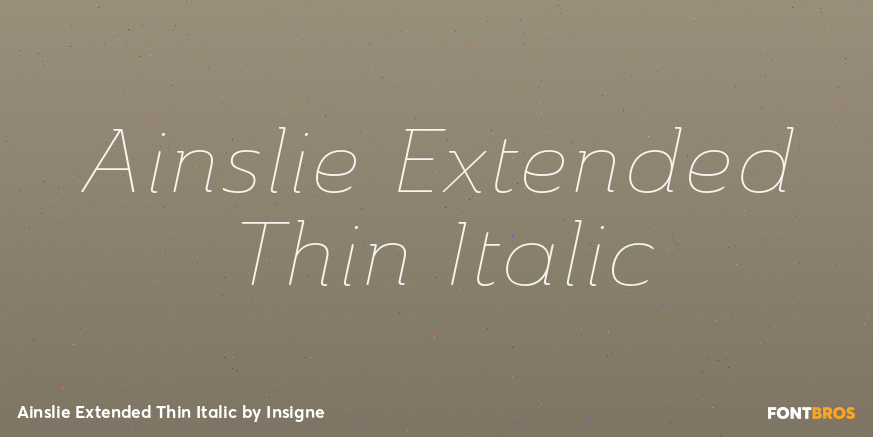 Ainslie Extended Thin Italic Font Poster #1