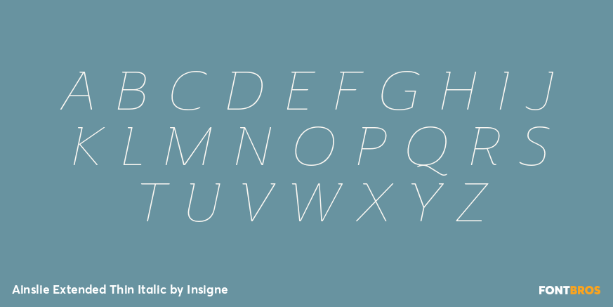 Ainslie Extended Thin Italic Font Poster #2