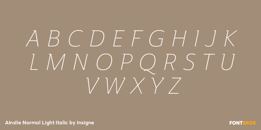 Ainslie Normal Light Italic Font Poster #2