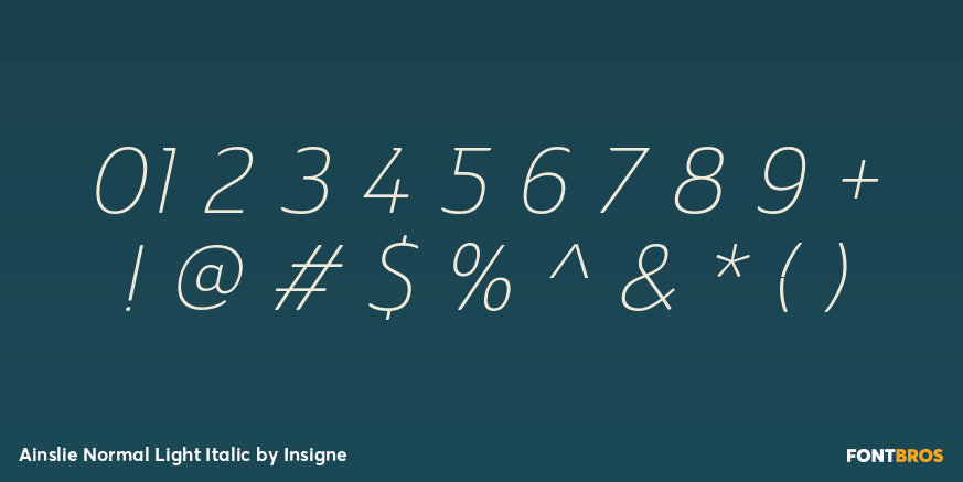 Ainslie Normal Light Italic Font Poster #4