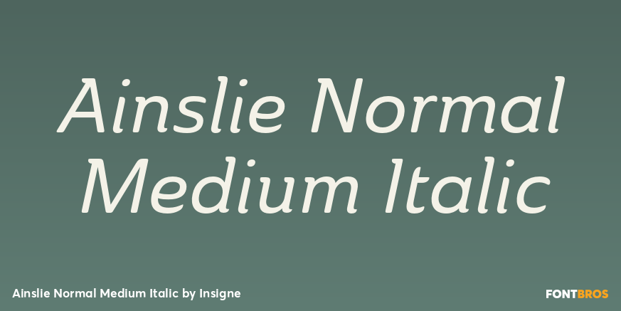 Ainslie Normal Medium Italic Font Poster #1