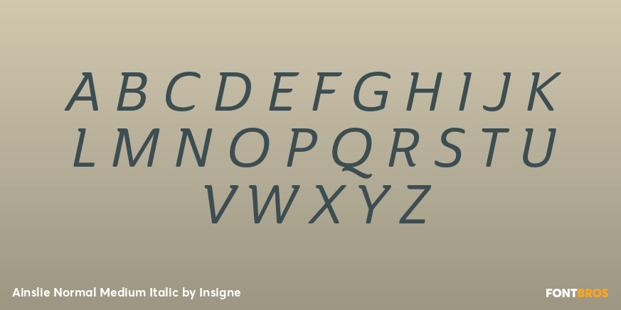 Ainslie Normal Medium Italic Font Poster #2