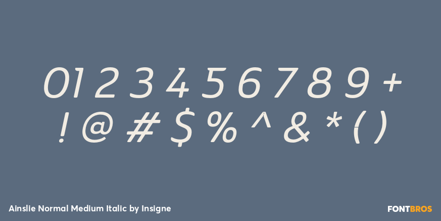 Ainslie Normal Medium Italic Font Poster #4