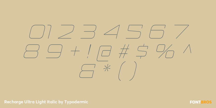 Recharge Ultra Light Italic Font Poster #1