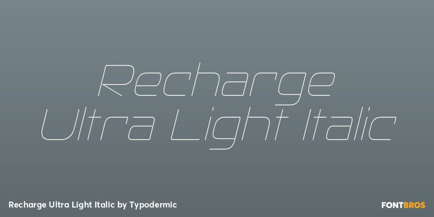 Recharge Ultra Light Italic Font Poster #1