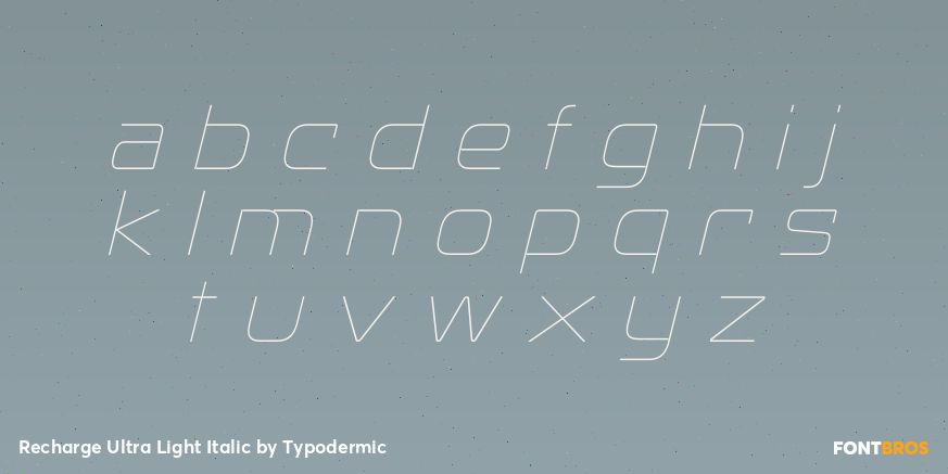 Recharge Ultra Light Italic Font Poster #3