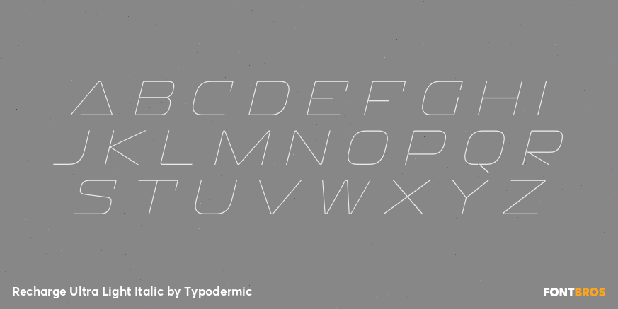 Recharge Ultra Light Italic Font Poster #1