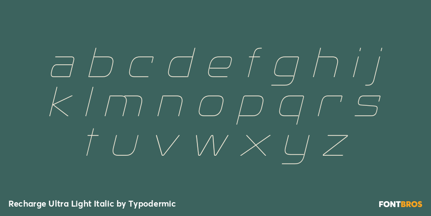 Recharge Ultra Light Italic Font Poster #1