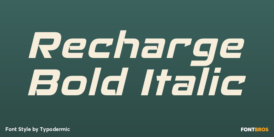 Recharge Bold Italic Font Poster #1