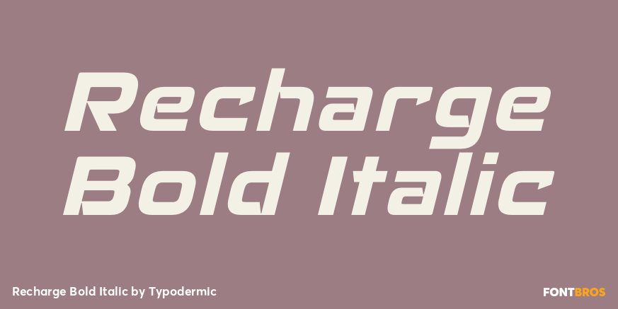 Recharge Bold Italic Font Poster #1