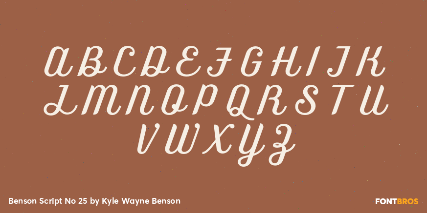 Benson Script No 25 Font Style by Kyle Wayne Benson | Font Bros