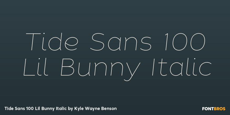 Tide Sans 100 Lil Bunny Italic Font Poster #1