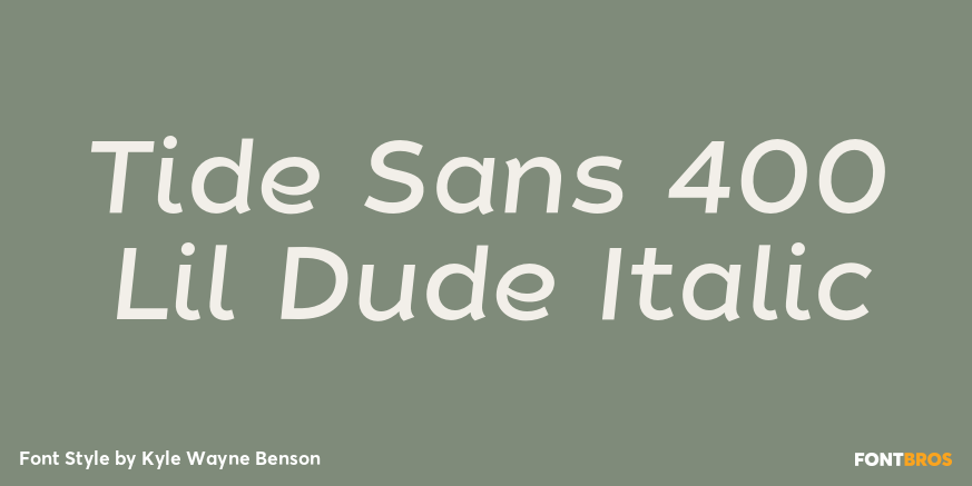 Tide Sans 400 Lil Dude Italic Font Poster #1
