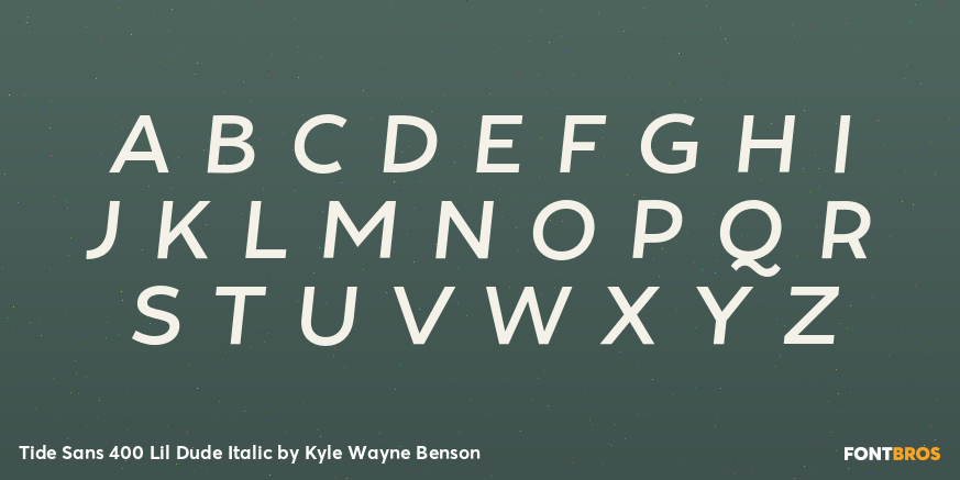Tide Sans 400 Lil Dude Italic Font Poster #2