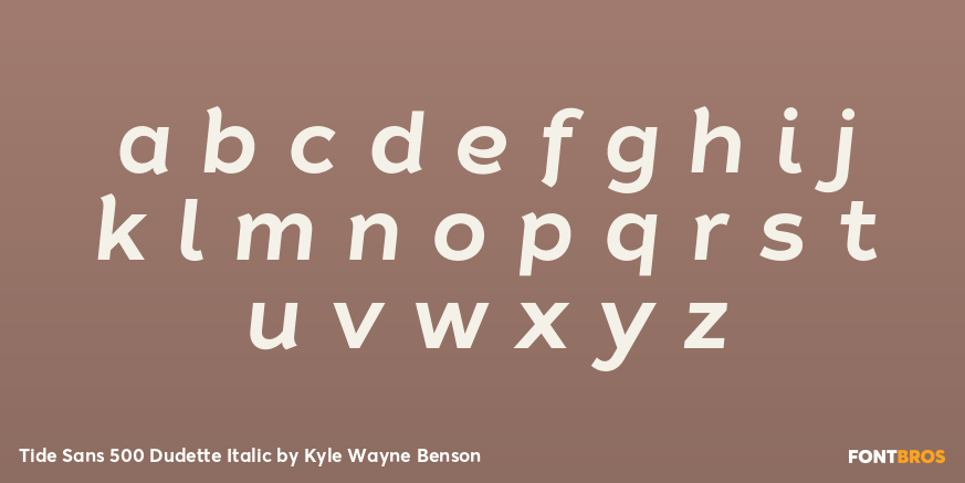 Tide Sans 500 Dudette Italic Font Poster #3