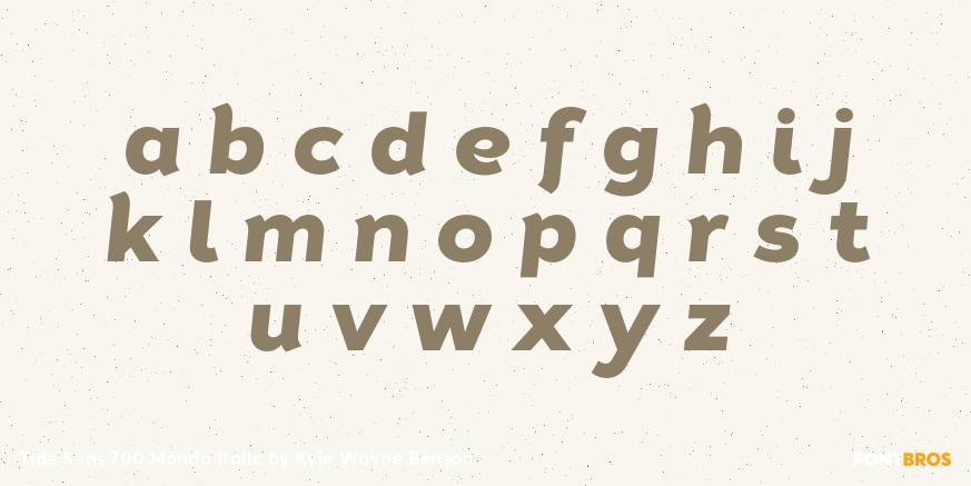 Tide Sans 700 Mondo Italic Font Poster #3
