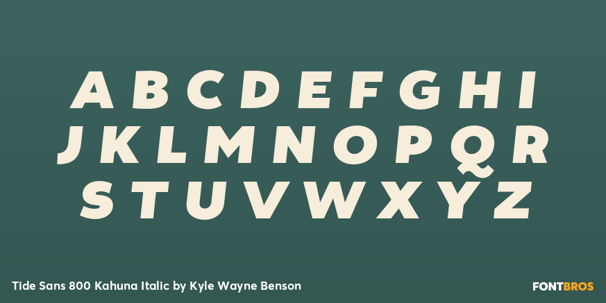 Tide Sans 800 Kahuna Italic Font Poster #2