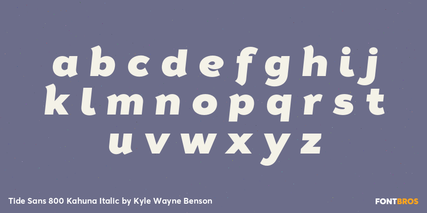 Tide Sans 800 Kahuna Italic Font Poster #3