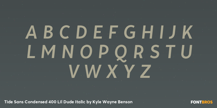 Tide Sans Condensed 400 Lil Dude Italic Font Poster #2