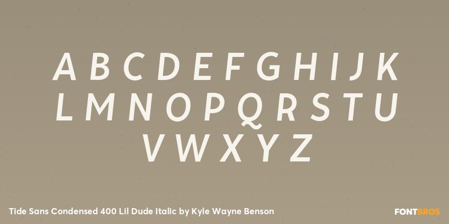 Tide Sans Condensed 400 Lil Dude Italic Font Poster #2