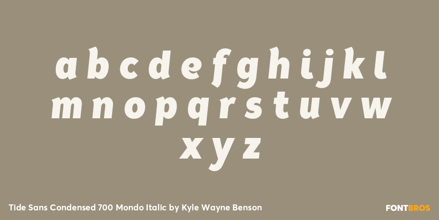 Tide Sans Condensed 700 Mondo Italic Font Poster #3