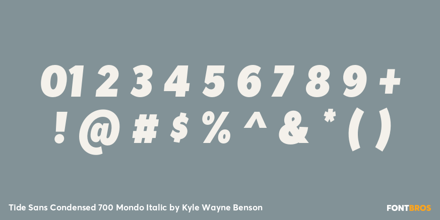 Tide Sans Condensed 700 Mondo Italic Font Poster #4