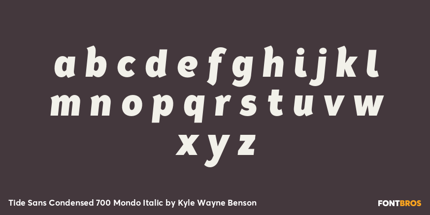 Tide Sans Condensed 700 Mondo Italic Font Poster #3