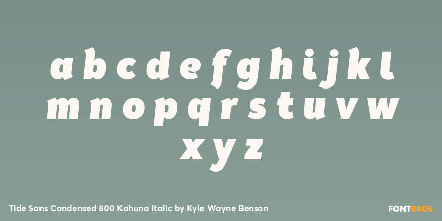 Tide Sans Condensed 800 Kahuna Italic Font Poster #3