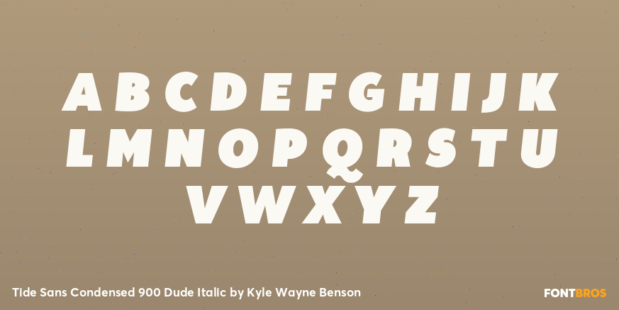 Tide Sans Condensed 900 Dude Italic Font Poster #1