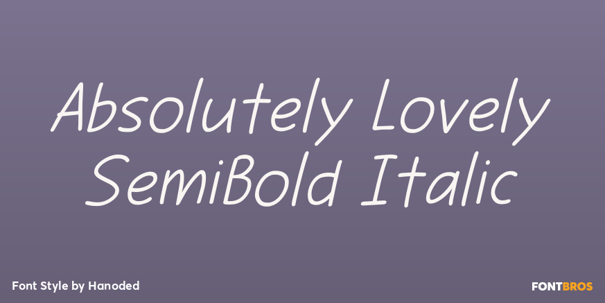 Absolutely Lovely SemiBold Italic Poster